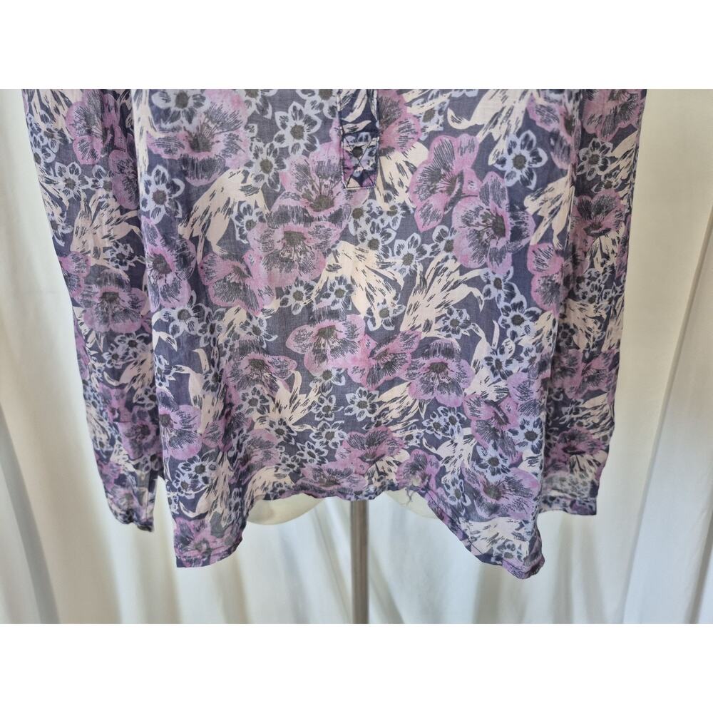 Isabel Marant Etoile Adigra Lavender Floral Button Up Cotton Top FR 36 US 4 - Picture 4 of 12